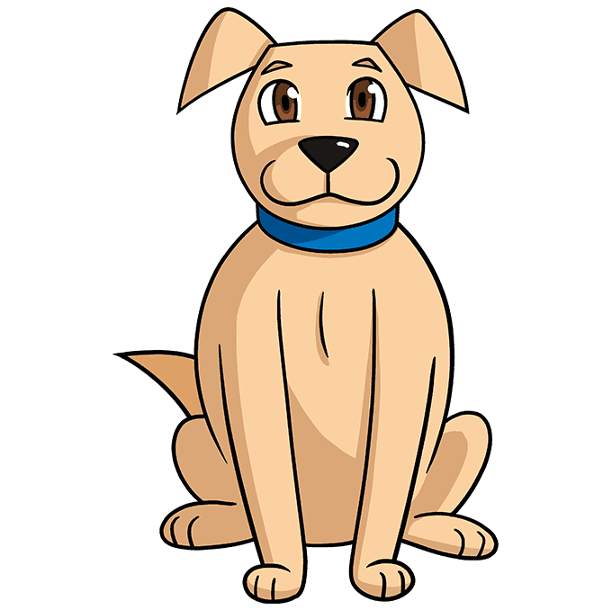 Easy Dog step-by-step drawing tutorial: step 10
