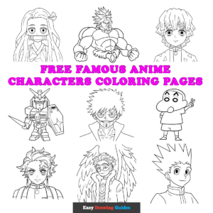 Free famous anime characters coloring sheets - featured image