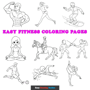 easy fitness coloring pages for kids featured image