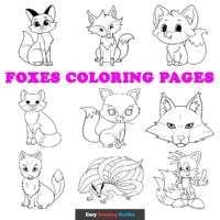 Free Foxes Coloring Pages for Kids - 12 Printable Sheets