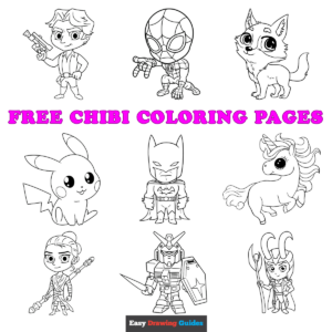 Free printable chibi coloring sheets - featured image