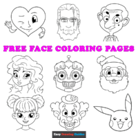 Free Face Coloring Pages for Kids &ndash; 69 Printable Sheets