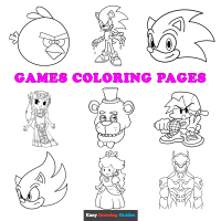 Free Games Coloring Pages for Kids - 68 Printable Sheets