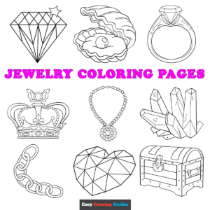 Free printable jewelry coloring sheets - featured image