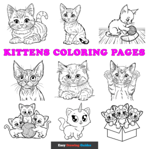 Free printable kittens coloring sheets - featured image