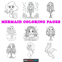 Free Mermaid Coloring Pages for Kids - 11 Printable Sheets