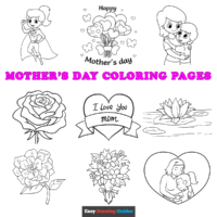 Free Mother's Day Coloring Pages for Kids - 20 Printable Sheets
