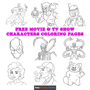 Free printable Movie and TV Show Characters coloring sheets - featured image