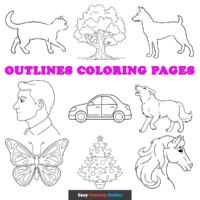 Free Outlines Coloring Pages for Kids - 28 Printable Sheets