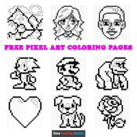 Free Pixel Art Coloring Pages for Kids &ndash; 10 Printable Sheets