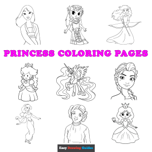 Free printable princess coloring sheets - featured image