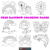 Free Rainbow Coloring Pages for Kids &ndash; 10 Printable Sheets