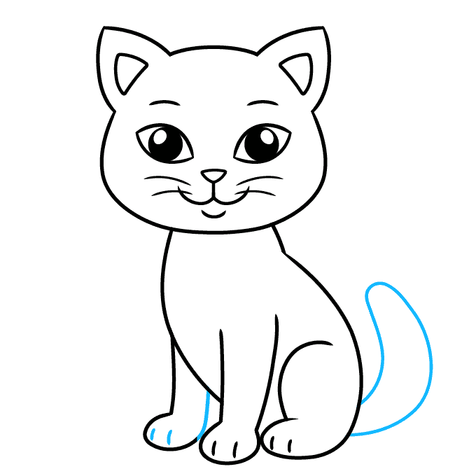 Easy Step-by-Step Cat Drawing for Kids step-by-step drawing tutorial: step 9