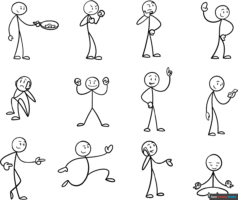 How to Draw 12 Easy Stick Figures in Different Poses