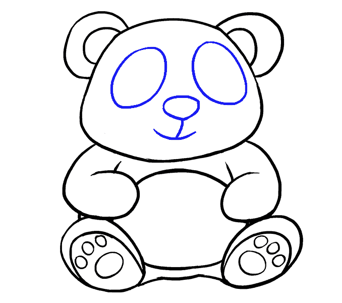 How to draw a cartoon panda Step: 17