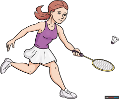 How to Draw a Badminton Player