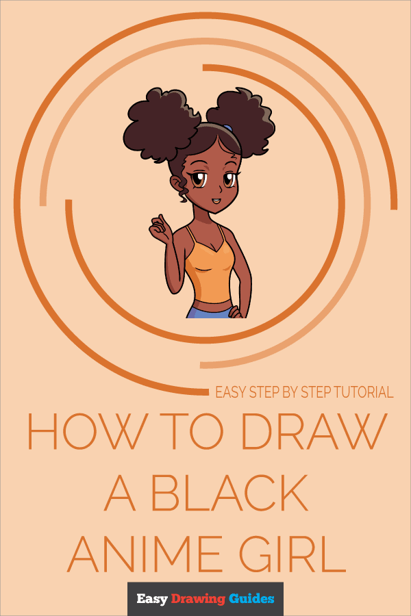 How to Draw a Black Anime Girl Pinterest Image