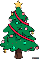 How to Draw a Cartoon Christmas Tree