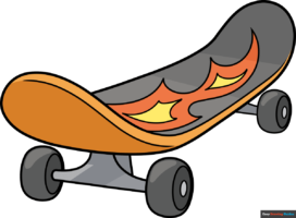 How to Draw a Cartoon Skateboard