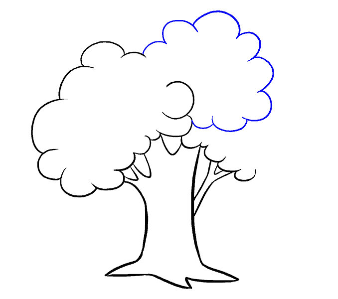 How to draw a cartoon tree Step: 10