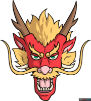How to Draw a Chinese Dragon Face and Head
