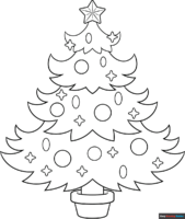 How to Draw a Christmas Tree Outline