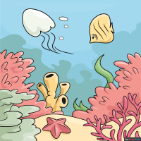 How to Draw a Coral Reef - Easy Step by Step Drawing Guide for Kids and Beginners