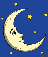Easy How to Draw a Crescent Moon - Step by Step Drawing Guide for Kids and Beginners