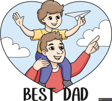 How to Draw a Father Son Heart