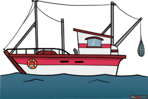 How to Draw a Fishing Boat