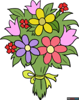 How to Draw a Flower Bouquet