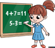 How to Draw a Girl in Math Class Cartoon
