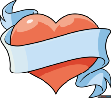 How to Draw a Heart with Ribbon