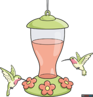 How to Draw a Hummingbird Feeder