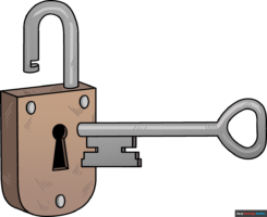 How to Draw a Key and Lock