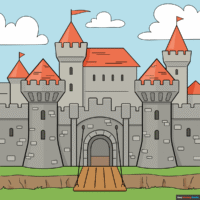 How to Draw a Medieval Castle