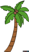 Easy How to Draw a Palm Tree -  Step by Step Drawing Guide for Kids and Beginners