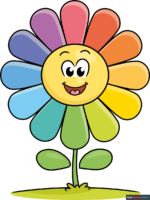 How to Draw a Rainbow Flower