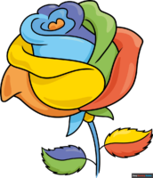 How to Draw a Rainbow Rose