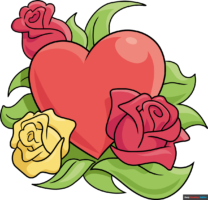 How to Draw a Rose and Heart