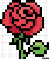 How to Draw a Rose Pixel Art