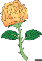 How to Draw a Rose with Stem