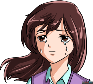 Learn how to draw a sad anime girl's face