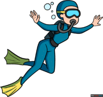 How to Draw a Scuba Diver