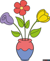 How to Draw Simple Flowers in a Vase