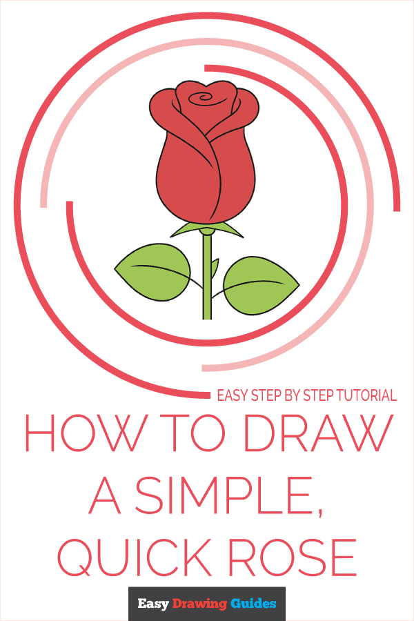How to Draw a Simple, Quick Rose Pinterest Image