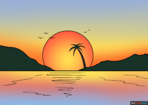 How to draw sunset featured image