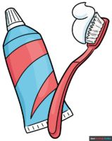How to Draw a Toothbrush and Toothpaste