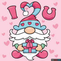 How to Draw a Valentine's Day Gnome Card