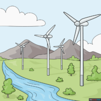 How to Draw a Wind Turbine